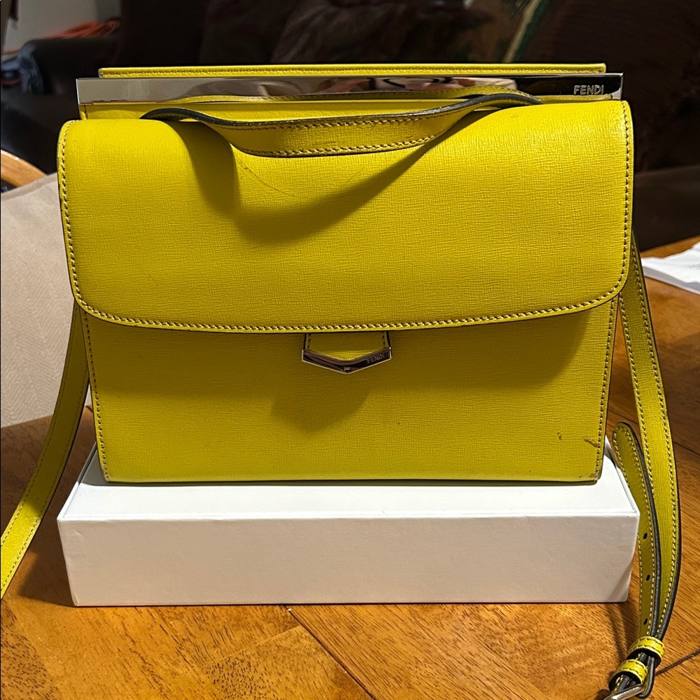 Fendi Citron Saffiano Leather Demi Jour